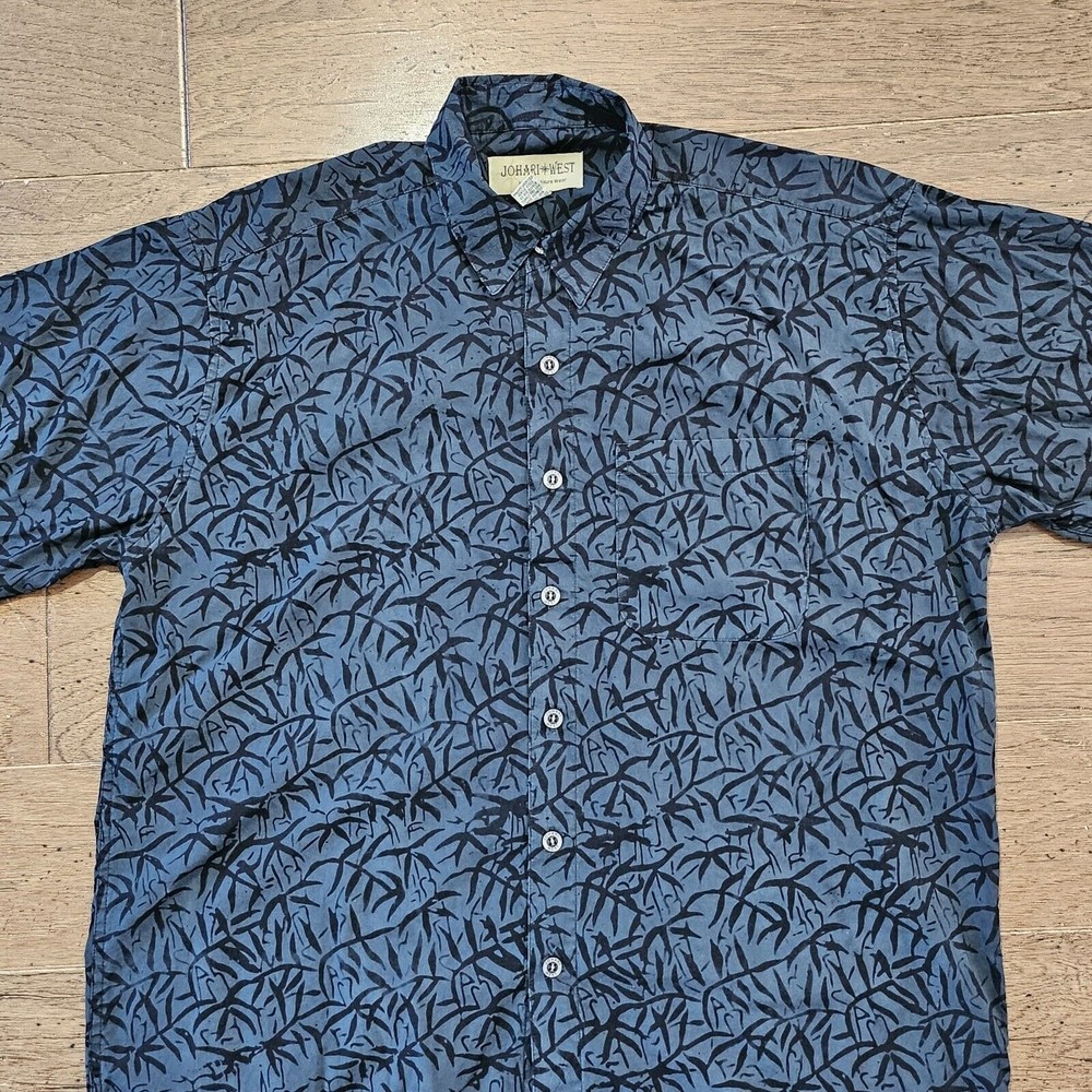 Johari West Shirt Mens XL Hawaiian Tropical Short Sleeve Button Up